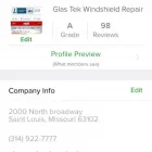 Business 41 image GLAS-TEK WINDSHIELD REPAIR ST. LOUIS Auto Glass Services in Saint Louis MO